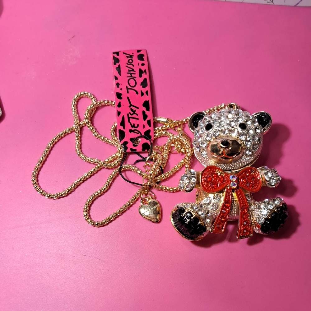 Betsey Johnson Teddy Bear Necklace